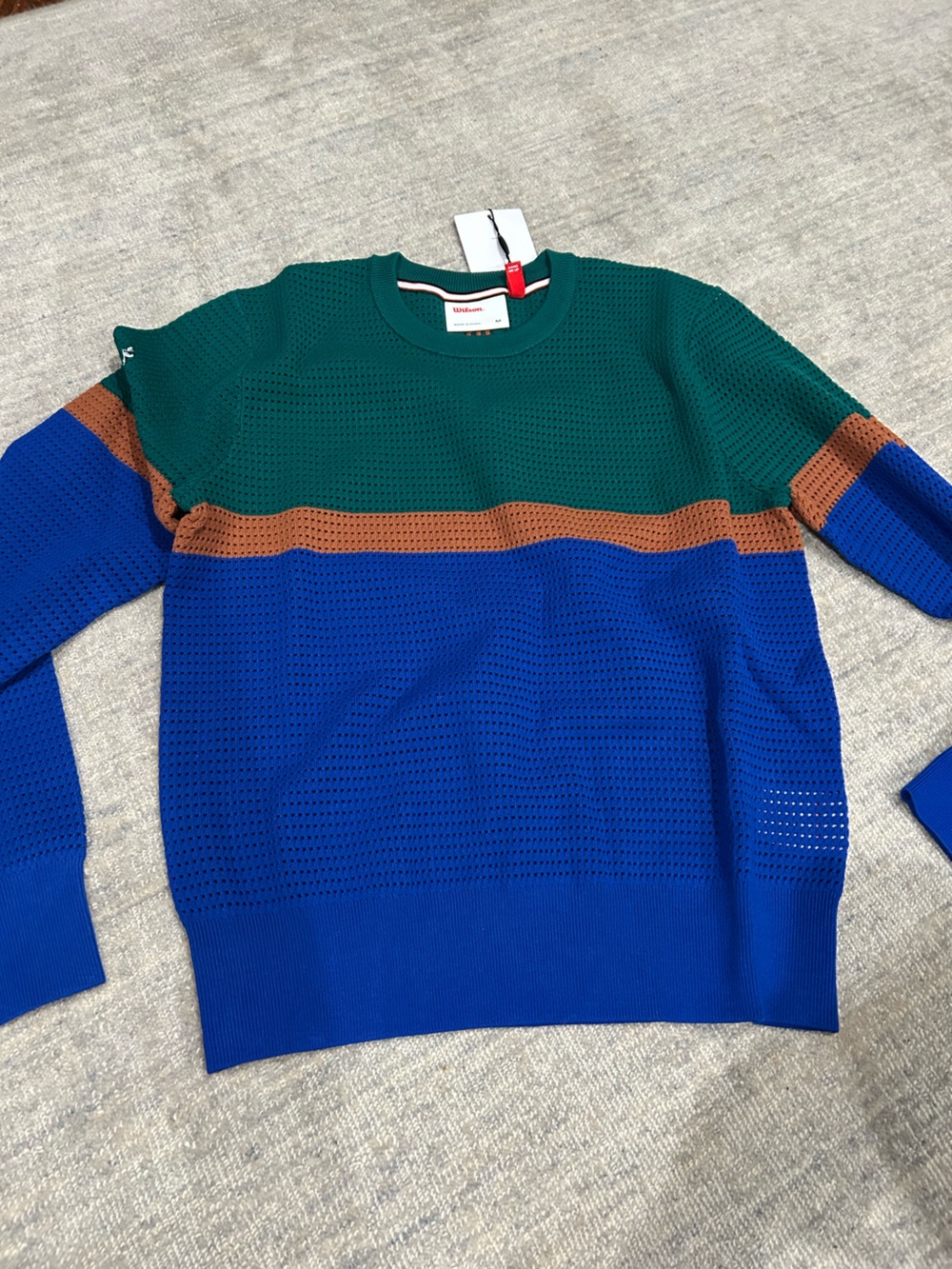 Wilson Green, Blue & Brown Colorblock Unisex Sweater